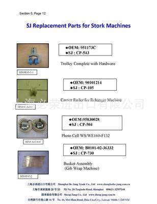 【SJ Replacement Parts For Stock(斯托克)替代配件】價格,廠家,圖片,其他肉類加工機械,上海必榮進出口-